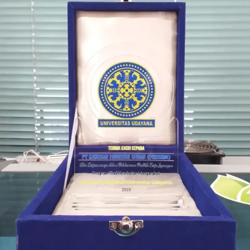 Custom Acrylic Plaque for Udayana University Field Work Appreciation